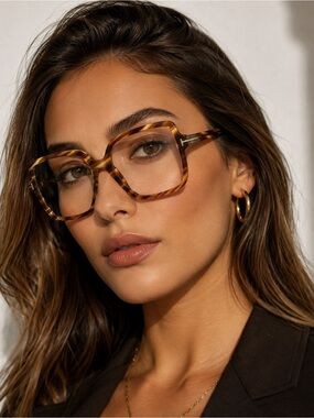 New Tom Ford FT6063-B 055 Tortoiseshell Square Women Glasses Authentic
